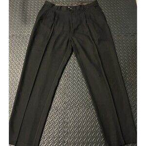 Tommy Bahama Relax Black 100% Silk Pleated Trousers Pants Mens Sz 38 Chino